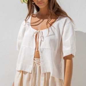 VRG GRL The Sea & I Linen Smock Top // Cream